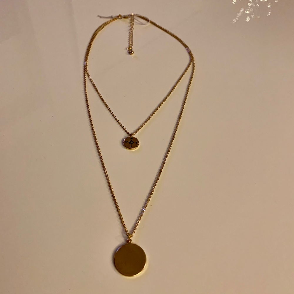 NWOT layered necklace w Compass 🧭 dial